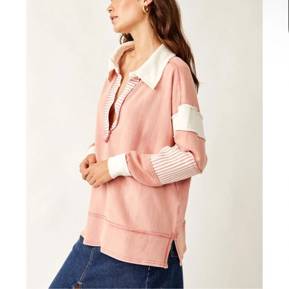 NWT Free People Prep Oversized Polo - Picture 3 of 4